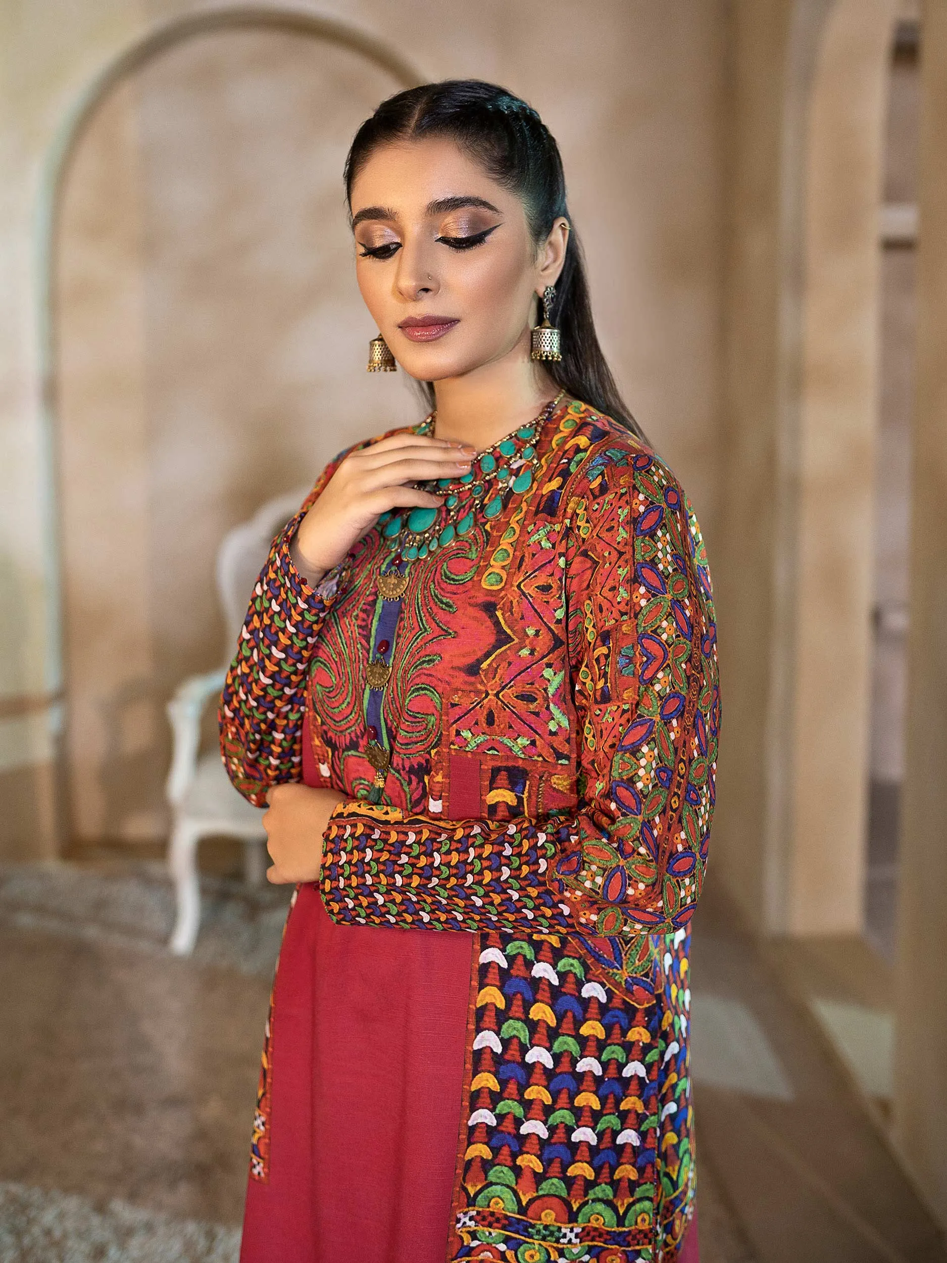 2 Piece Khaddar Suit-Printed (Unstitched)