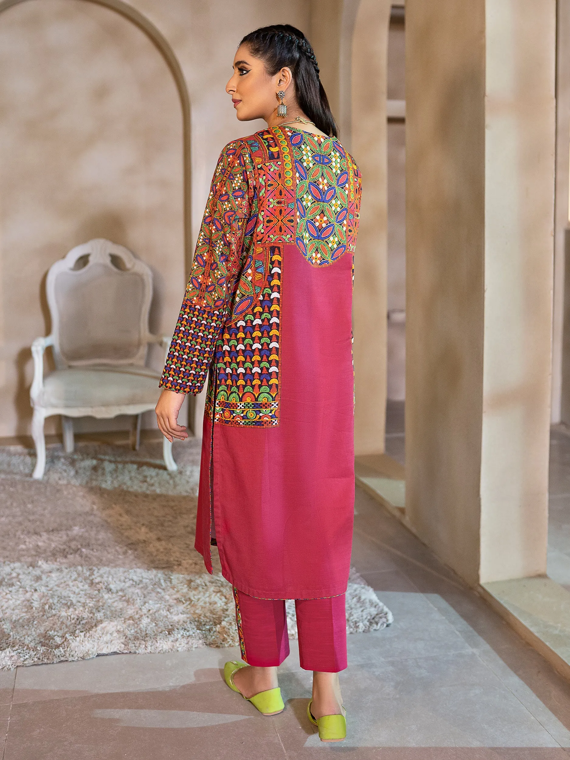 2 Piece Khaddar Suit-Printed (Unstitched)