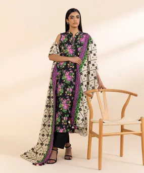 3 Piece - Printed Light Khaddar Suit