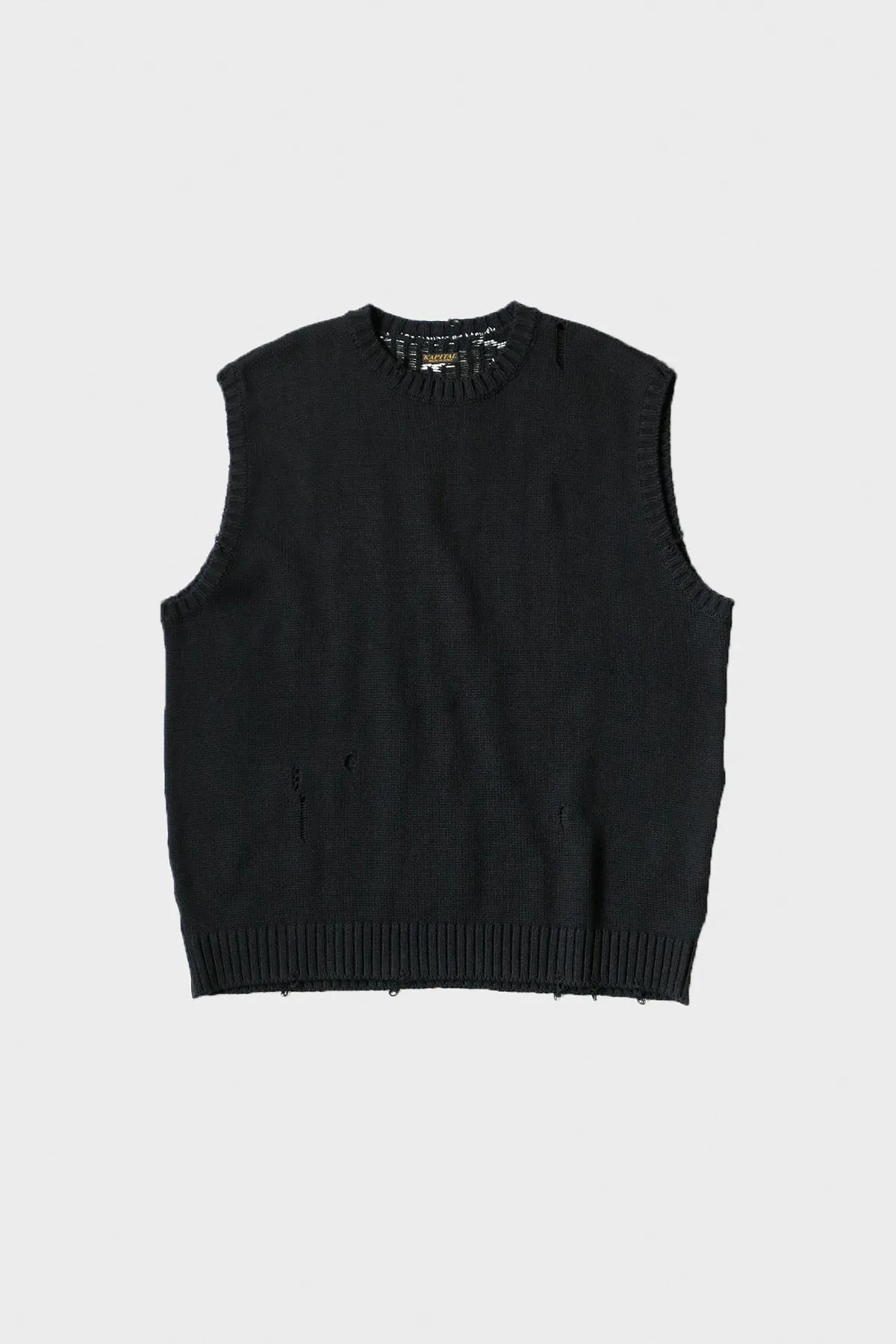 5G Cotton Knit BONE Vest - Black