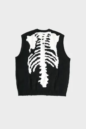 5G Cotton Knit BONE Vest - Black