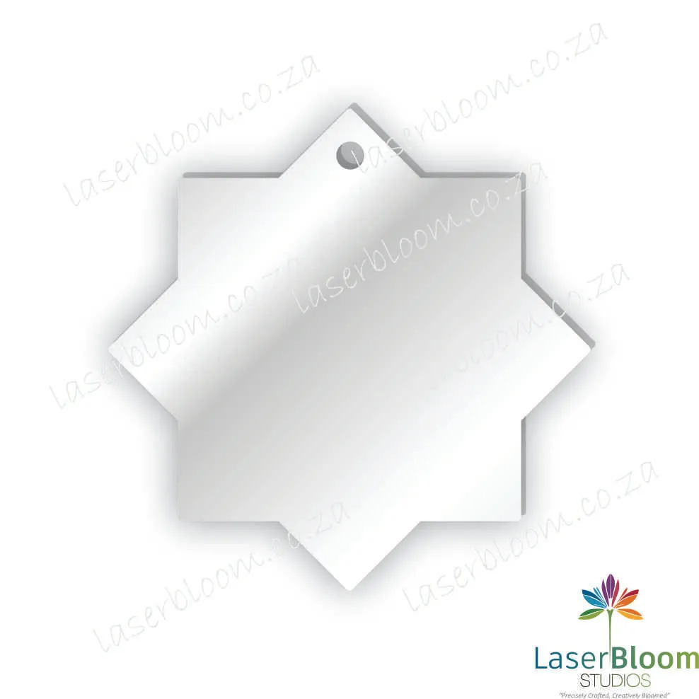 Acrylic Blank 8 Point Star- Select Your Thickness (1.5mm, 2mm, 3mm)