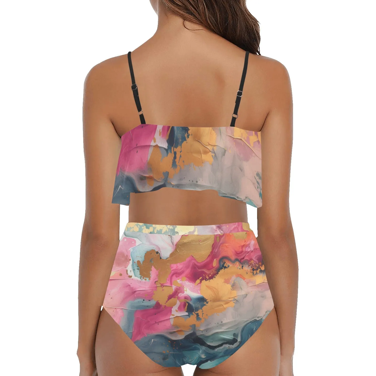 Adventure Swim High Waisted Ruffle Bikini Set