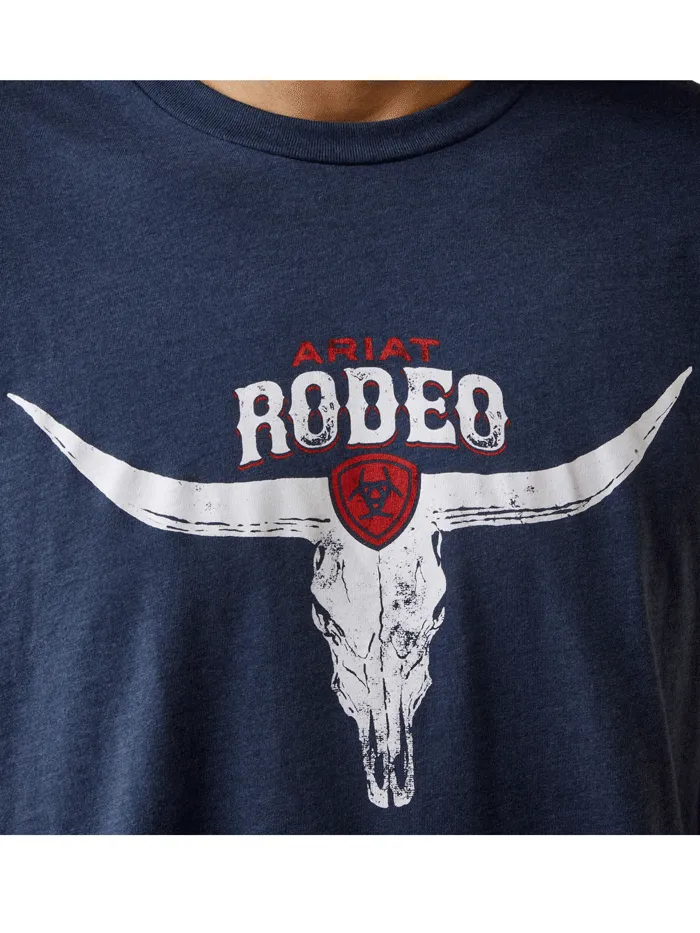 Ariat 10045281 Mens Rodeo Skull T-Shirt Navy Heather