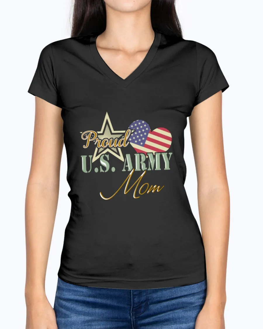 Army Mom Star Heart T-shirts