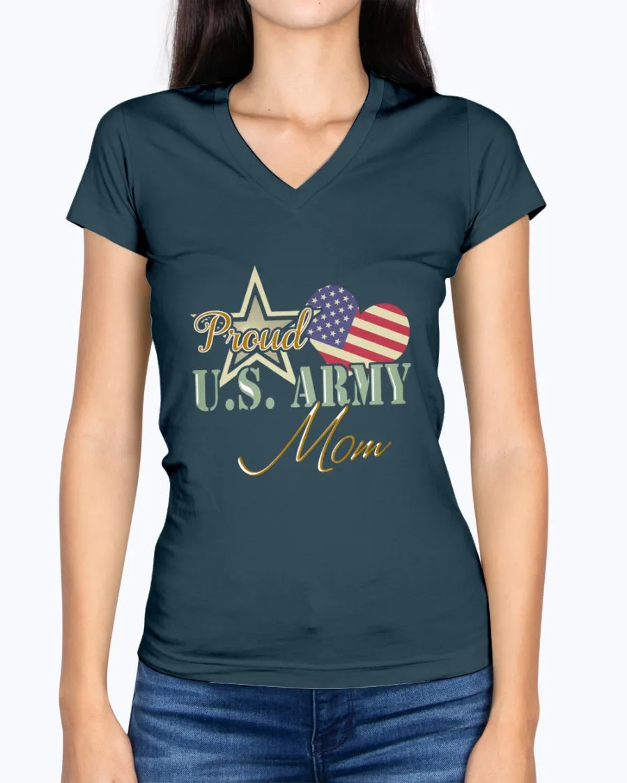 Army Mom Star Heart T-shirts