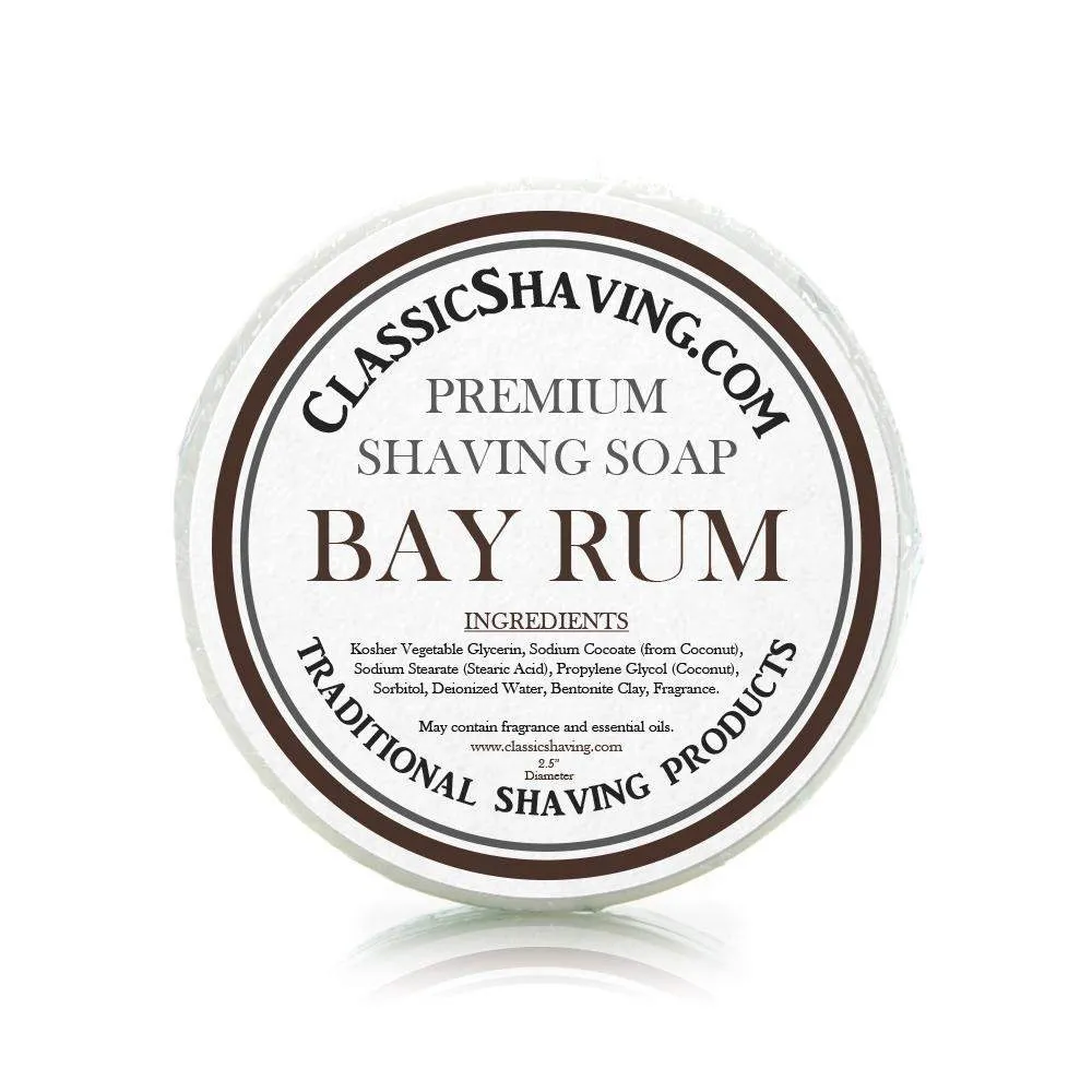 Bay Rum Scent - Classic Shaving Mug Soap - 2.5" Regular Size