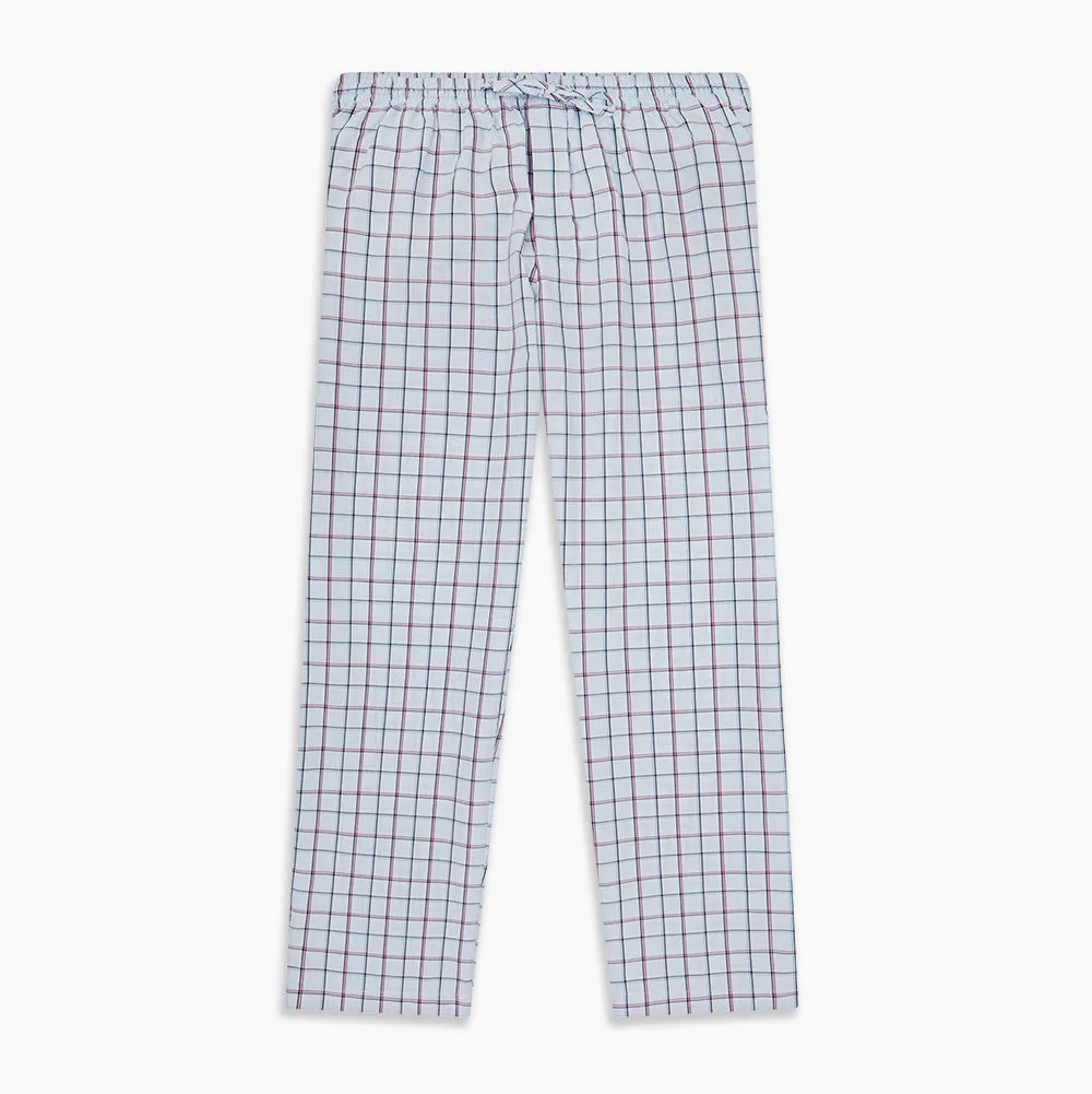 Blue and Pink Tattersall Check Pyjama Trousers