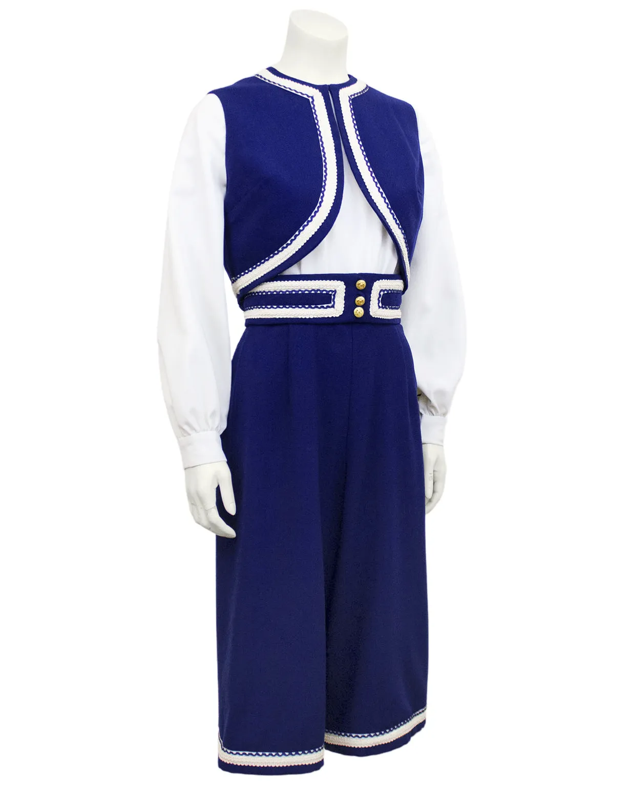 Blue and White Culotte Ensemble