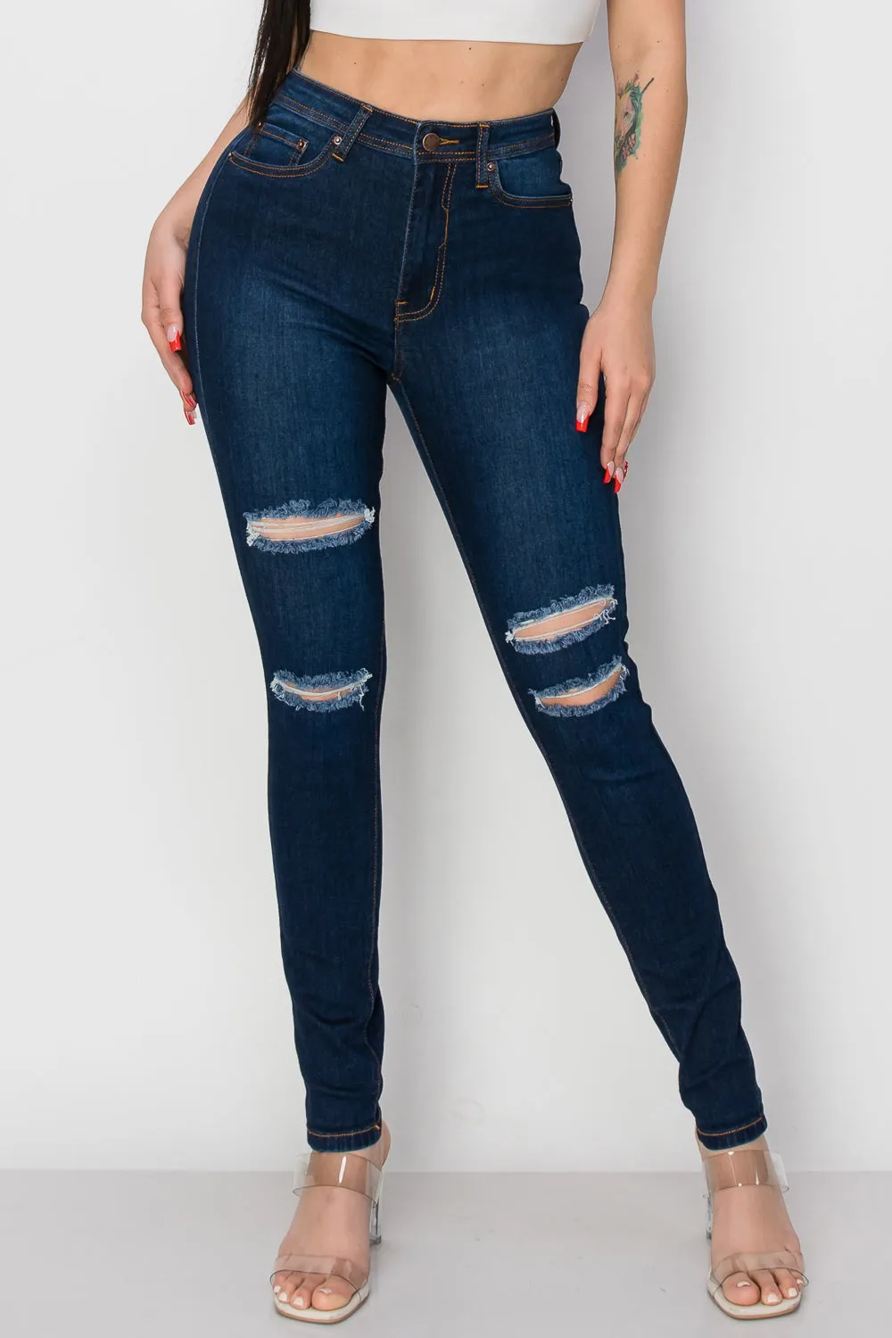 BO-311 HIGH WAISTED STRETCHY SKINNY DENIM JEANS