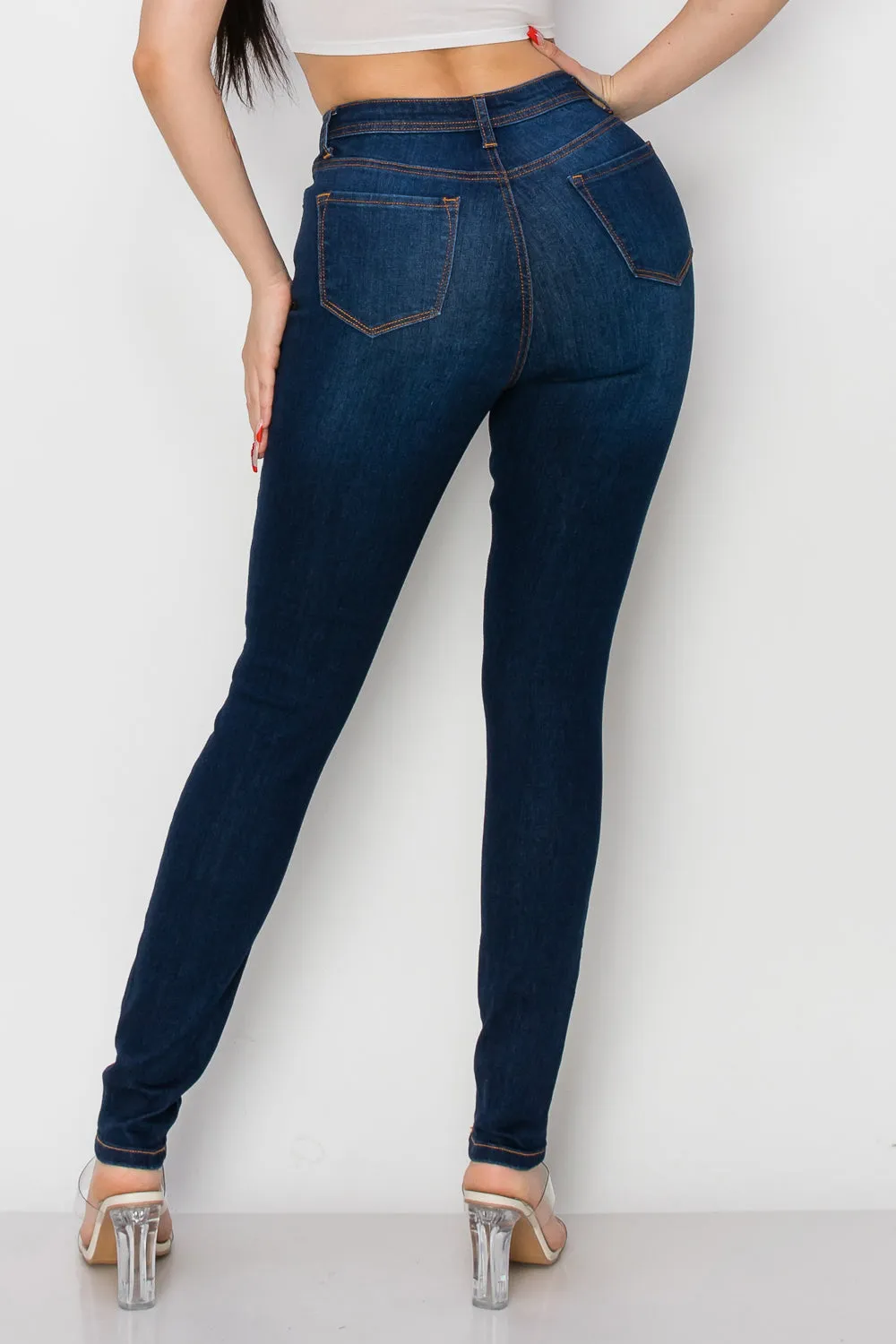 BO-311 HIGH WAISTED STRETCHY SKINNY DENIM JEANS