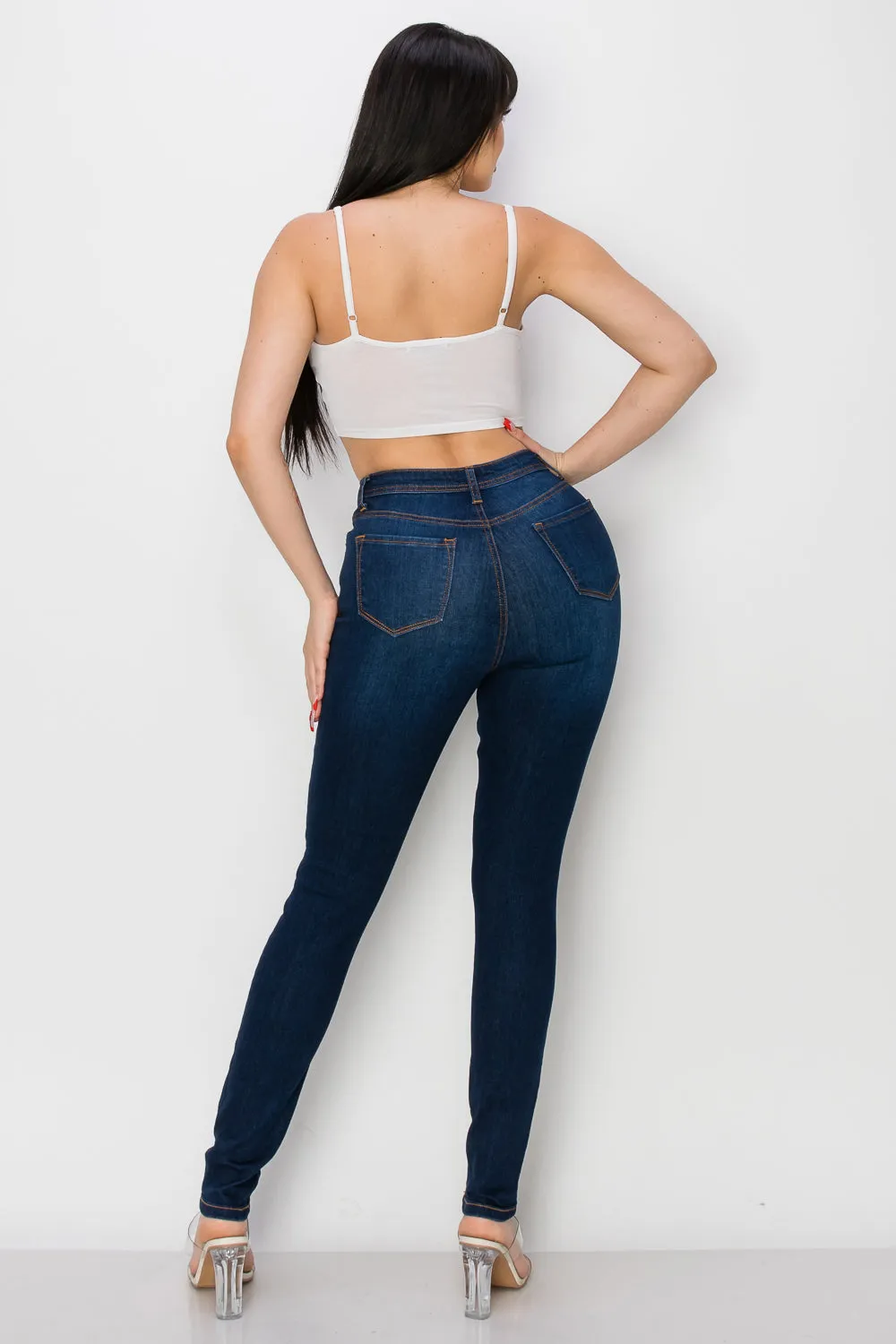 BO-311 HIGH WAISTED STRETCHY SKINNY DENIM JEANS