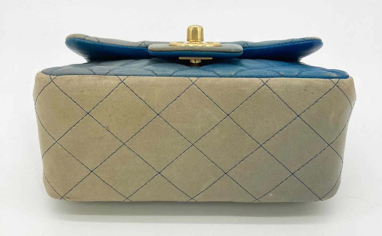 Chanel Blue Degrade Mini Square Classic Flap