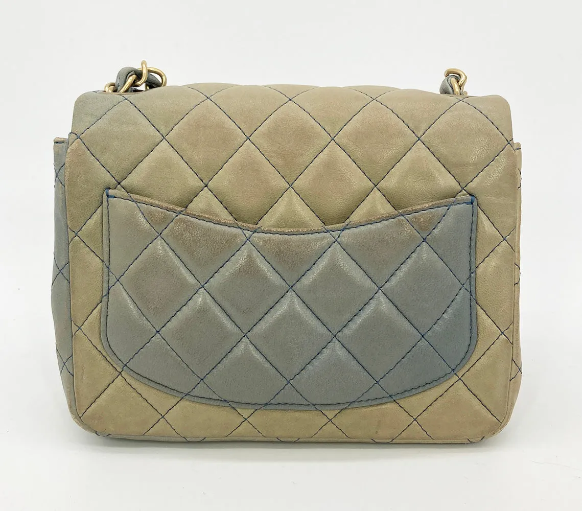 Chanel Blue Degrade Mini Square Classic Flap