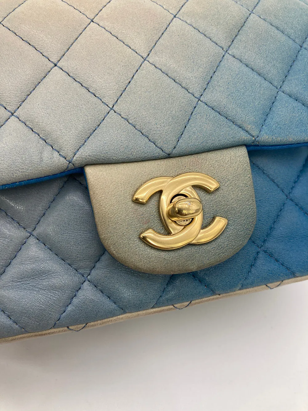 Chanel Blue Degrade Mini Square Classic Flap