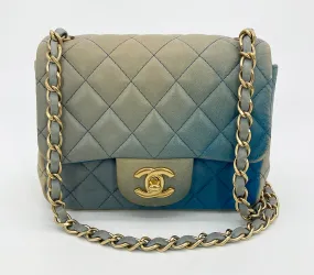 Chanel Blue Degrade Mini Square Classic Flap