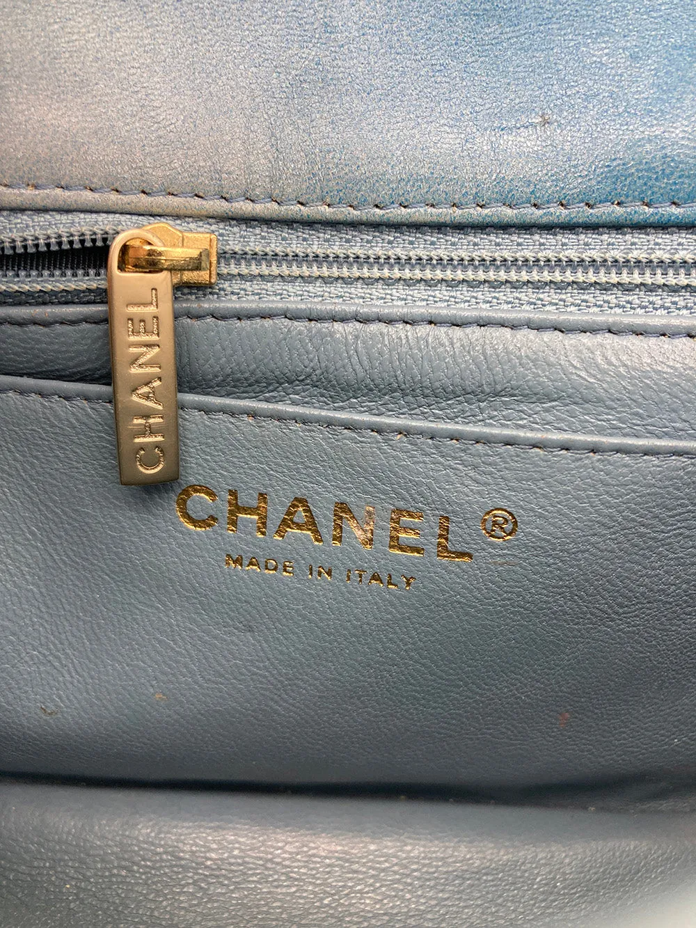 Chanel Blue Degrade Mini Square Classic Flap