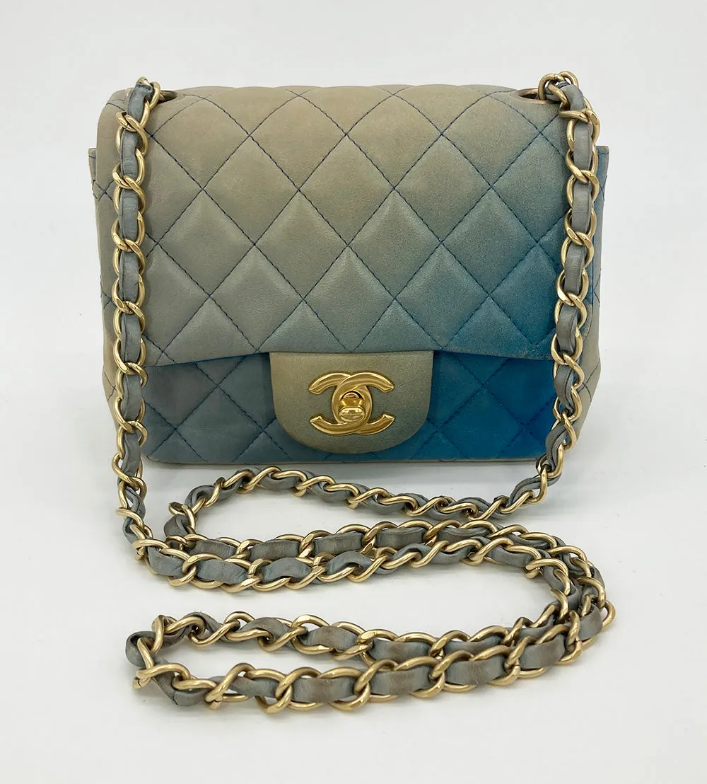 Chanel Blue Degrade Mini Square Classic Flap