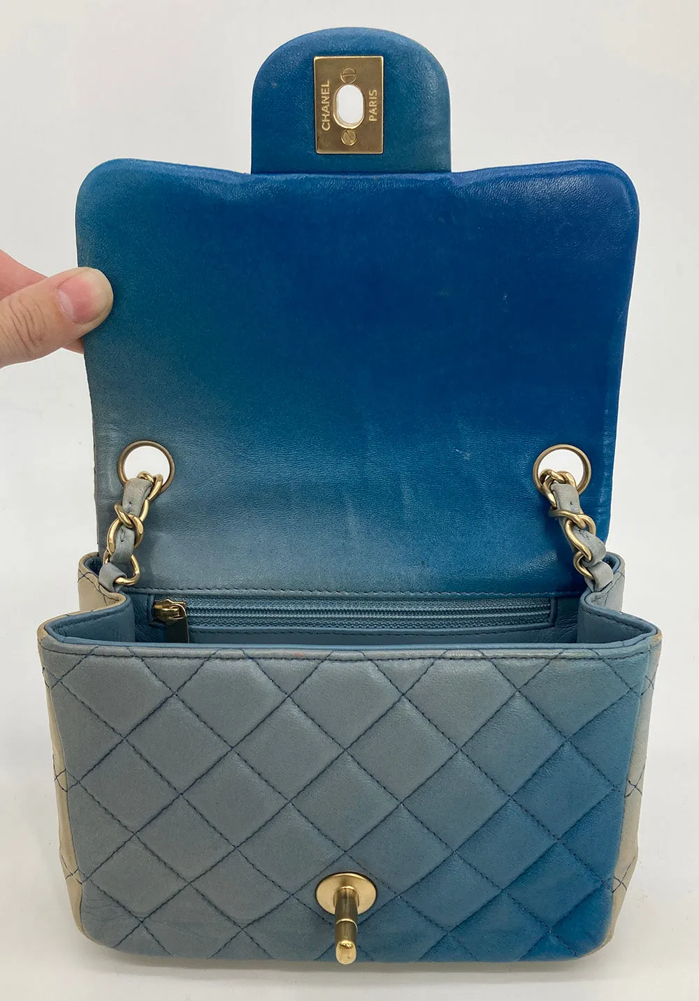 Chanel Blue Degrade Mini Square Classic Flap