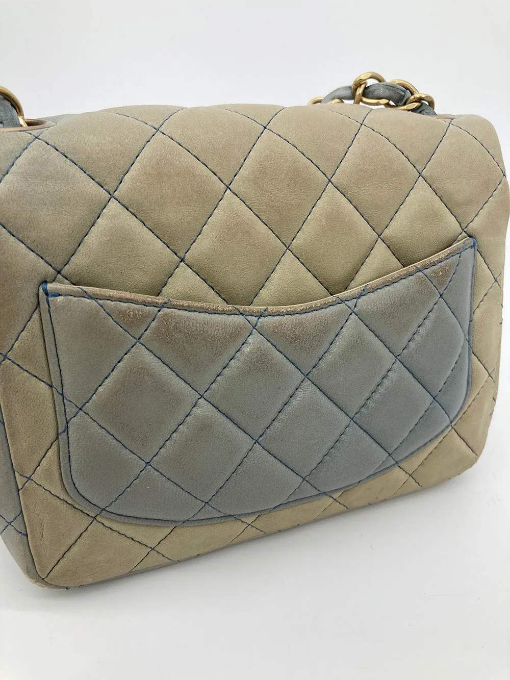 Chanel Blue Degrade Mini Square Classic Flap