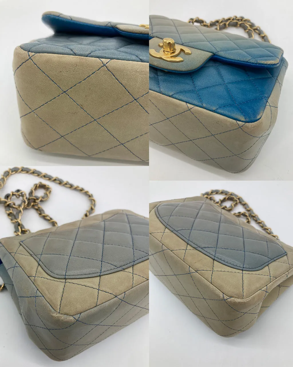 Chanel Blue Degrade Mini Square Classic Flap