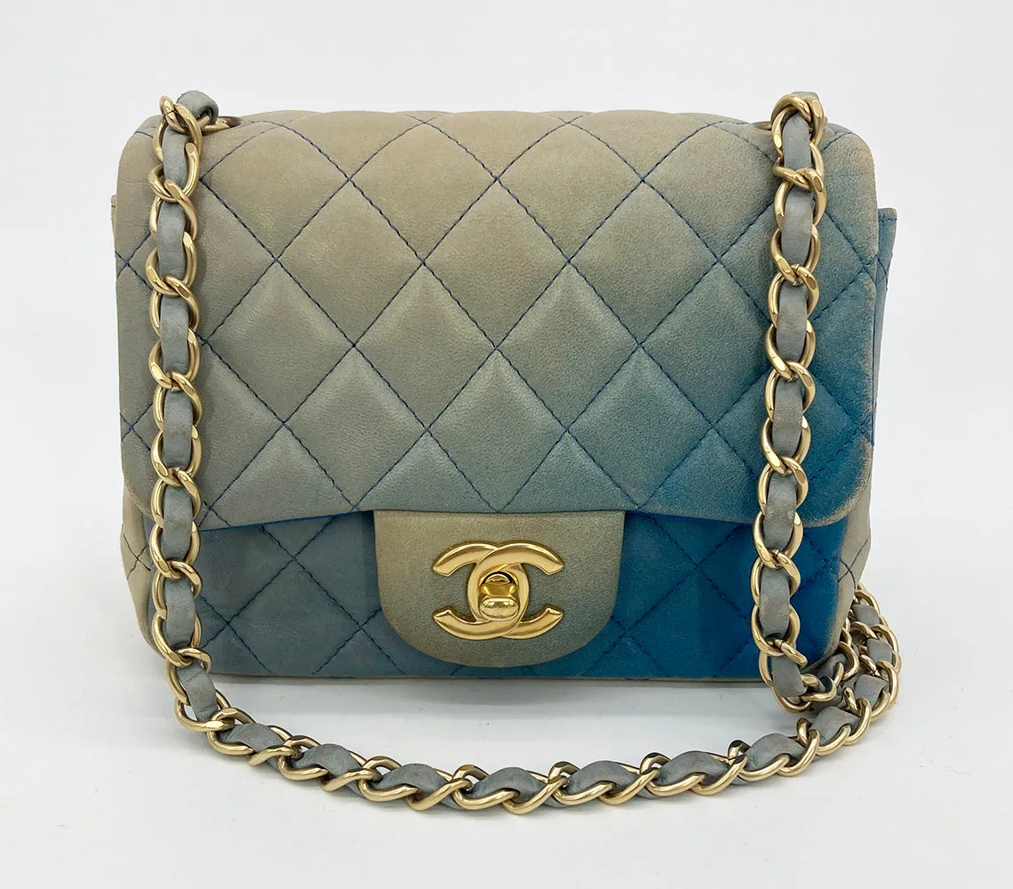 Chanel Blue Degrade Mini Square Classic Flap