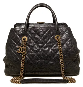 Chanel Glazed Caviar Large Frame Tote Bag