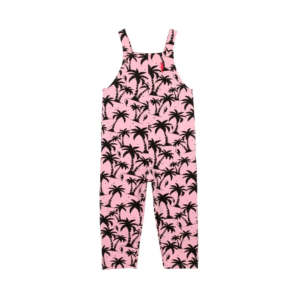 Cool kid jumpsuit -  Pink with black palm and lightning bolt