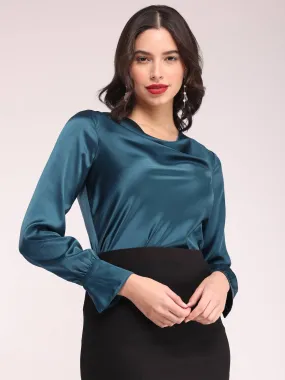 Cowl Neck Top - Teal