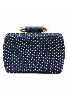 Crystal Navy Clutch