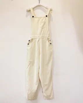 Dusty Organic Cotton Cord Dungarees in Off White