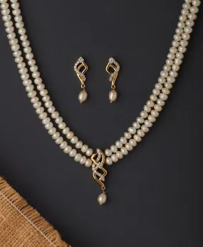 Elegant Real Pearl Necklace Set