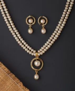 Elegant Real Pearl Necklace Set