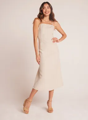 Fitted Cami Midi Dress - Linen Sand