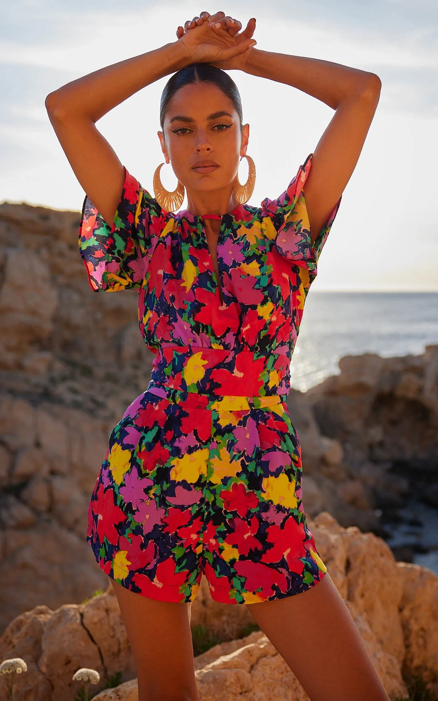 Fleur Playsuit In Vintage Floral