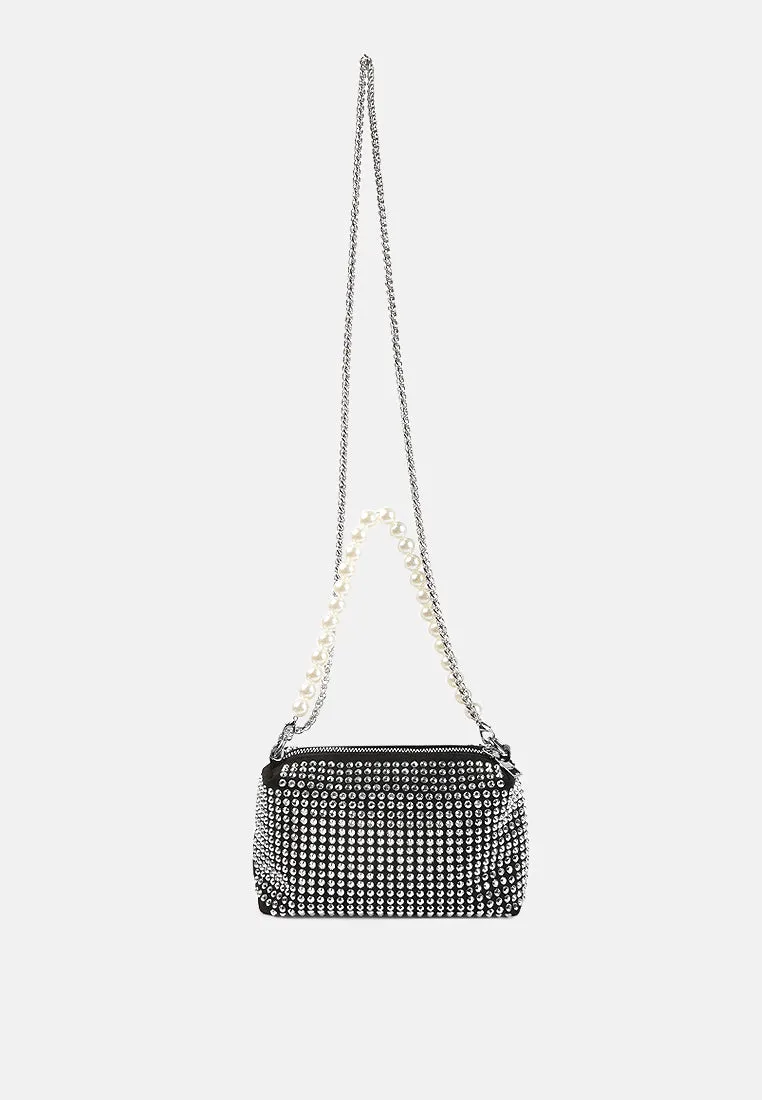 Full Studded Pearl Strap Mini Bag