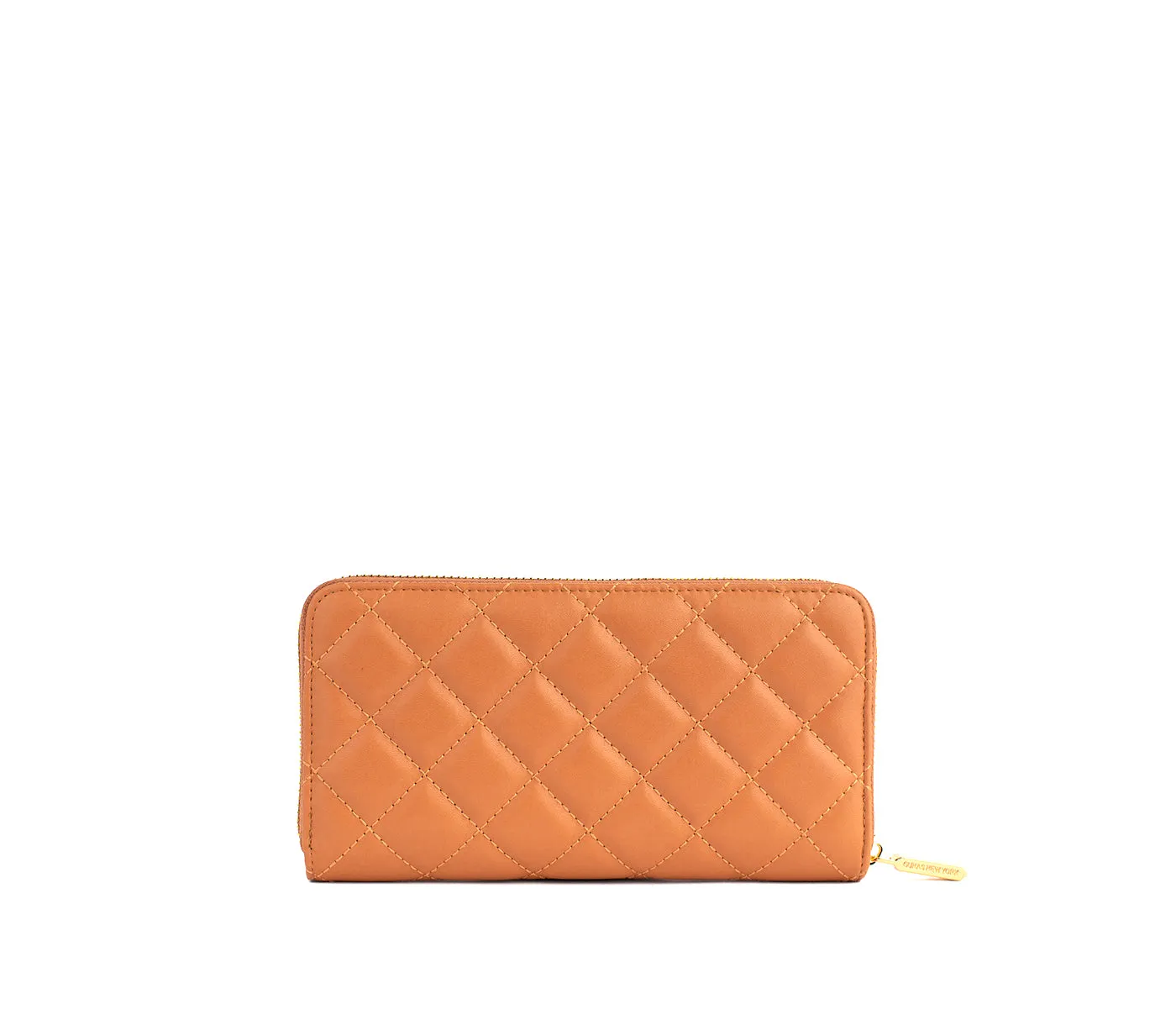 Gunas New York Uptown Quilted Tan Zip Wallet