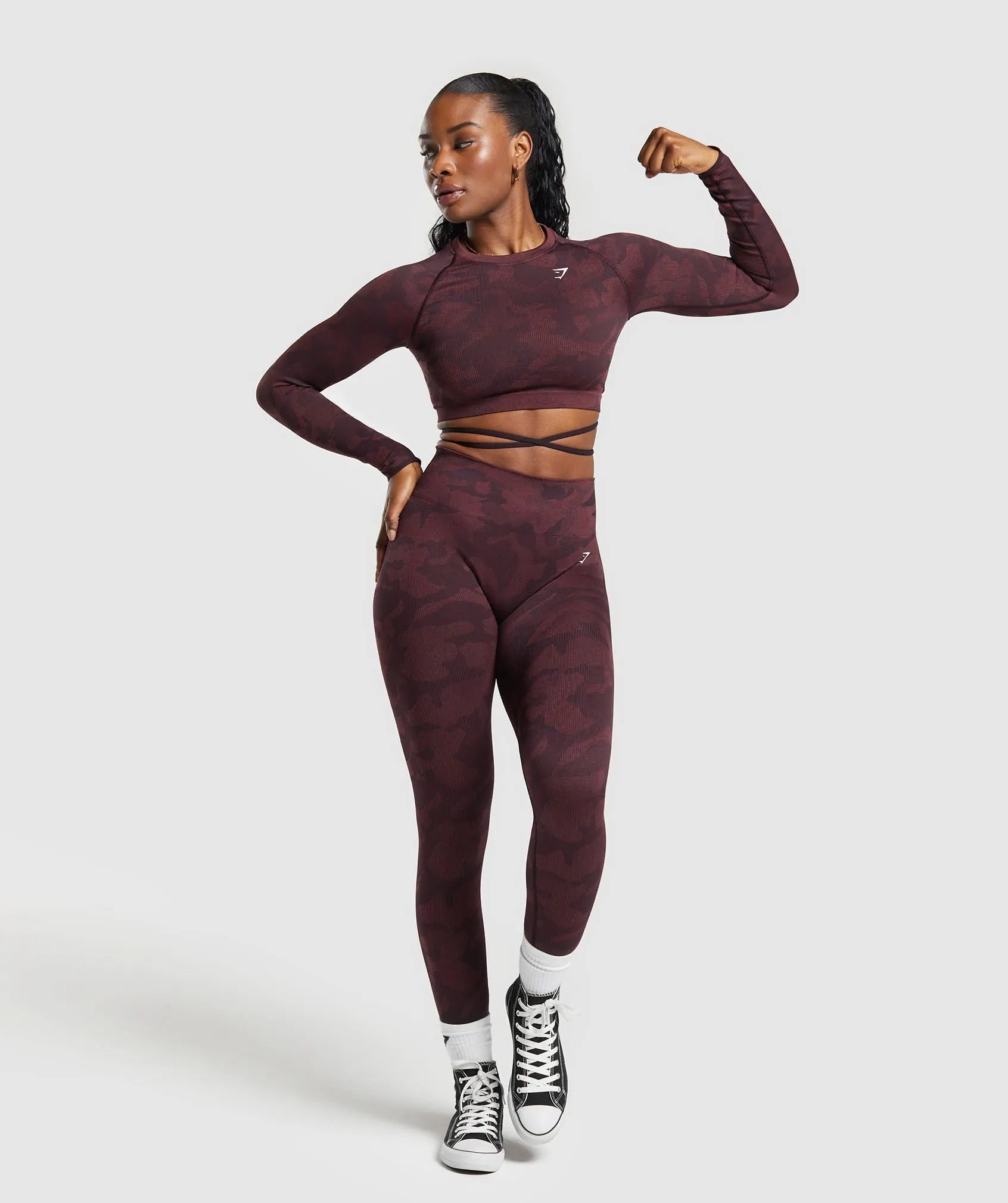 Gymshark Adapt Camo Seamless Leggings - Plum Brown/Burgundy Brown