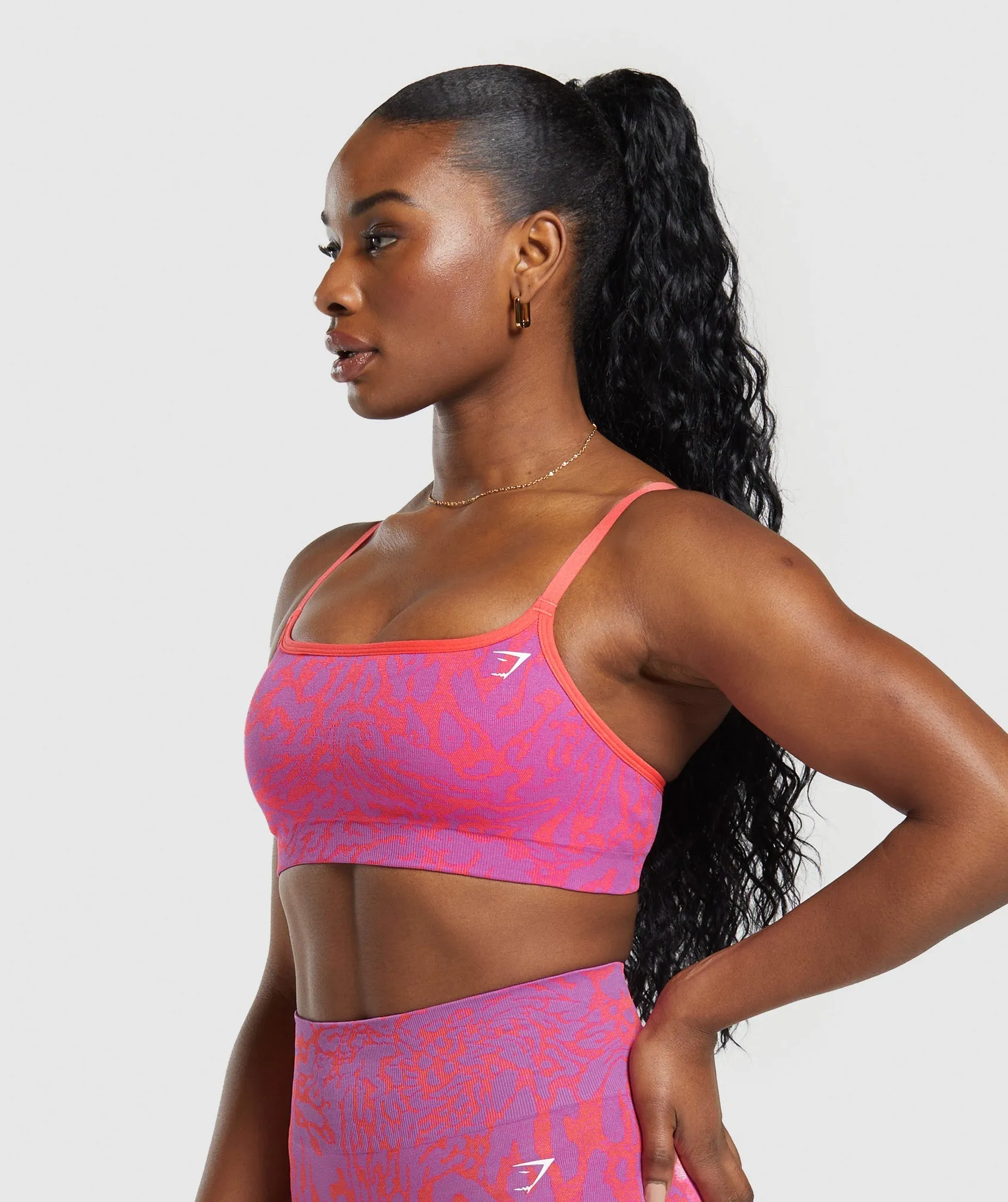 Gymshark Adapt Safari Seamless Sports Bra - Shelly Pink/Fly Coral