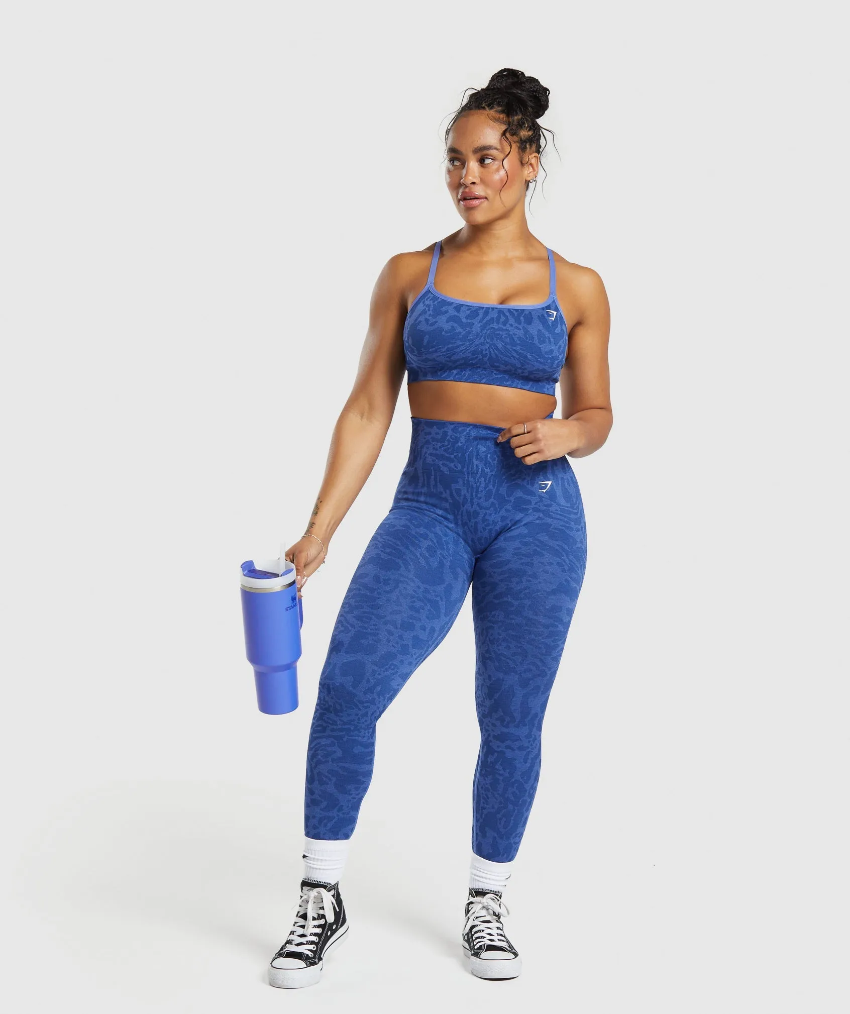 Gymshark Adapt Safari Seamless Sports Bra - Wave Blue/Iris Blue