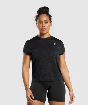 Gymshark Adapt Safari Seamless T-Shirt - Black/Asphalt Grey