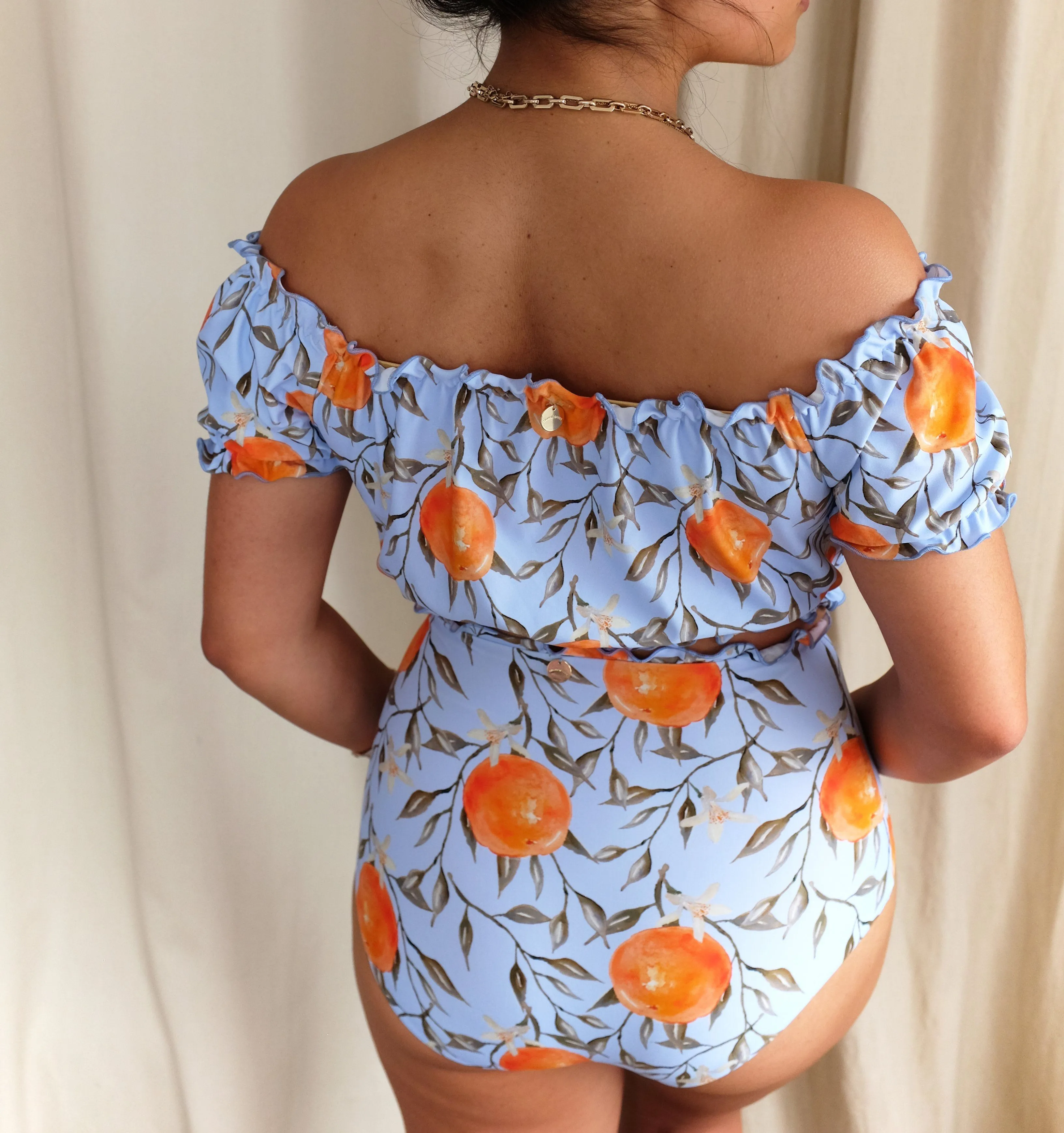 High waisted bikini bottom [Orange Blossom]