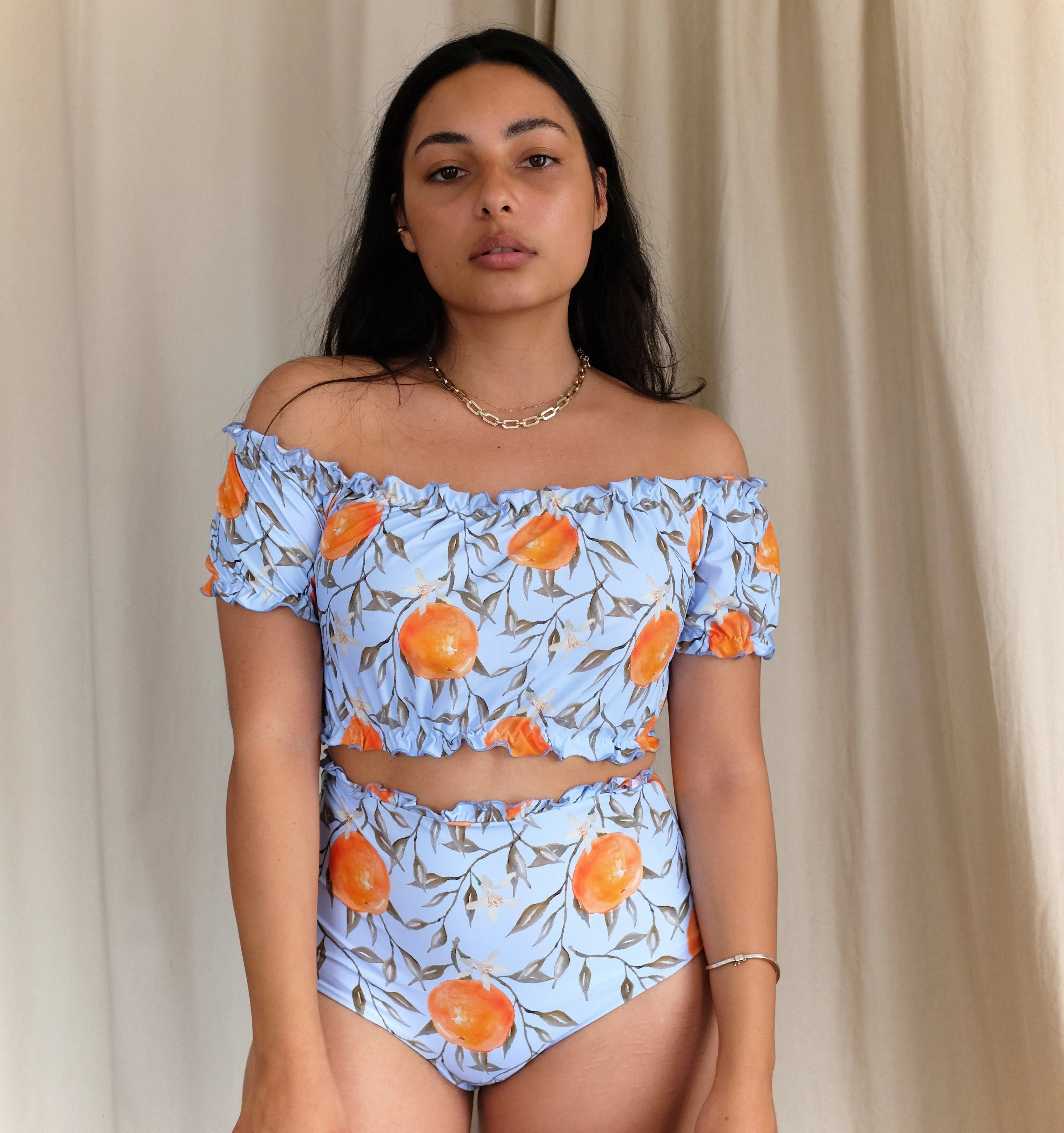 High waisted bikini bottom [Orange Blossom]