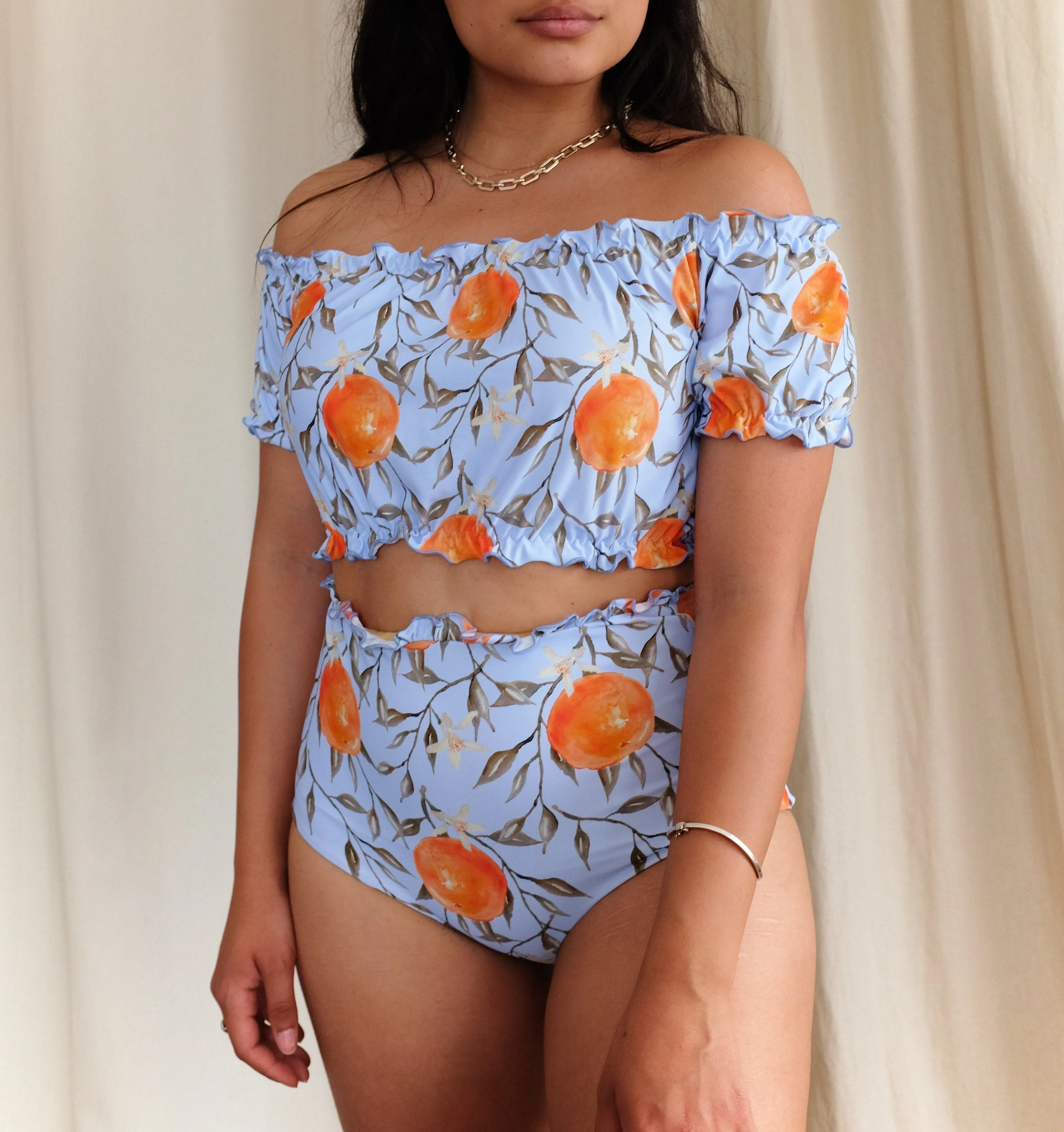 High waisted bikini bottom [Orange Blossom]