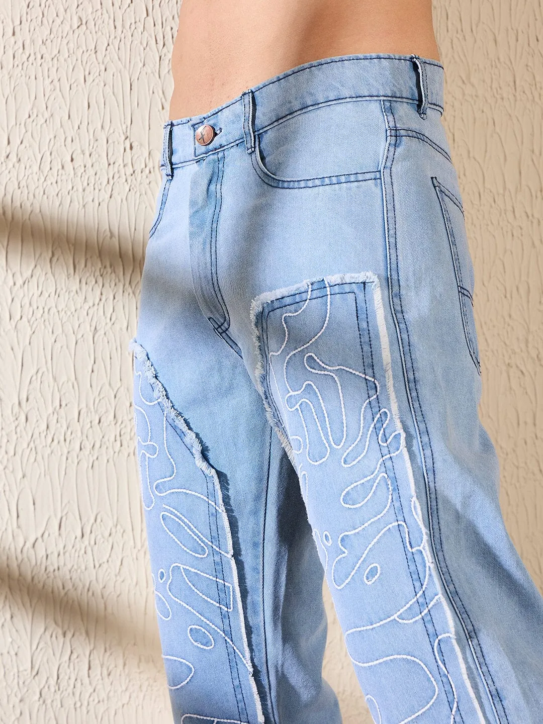 Ice Embroidered Panel Carpenter Denim