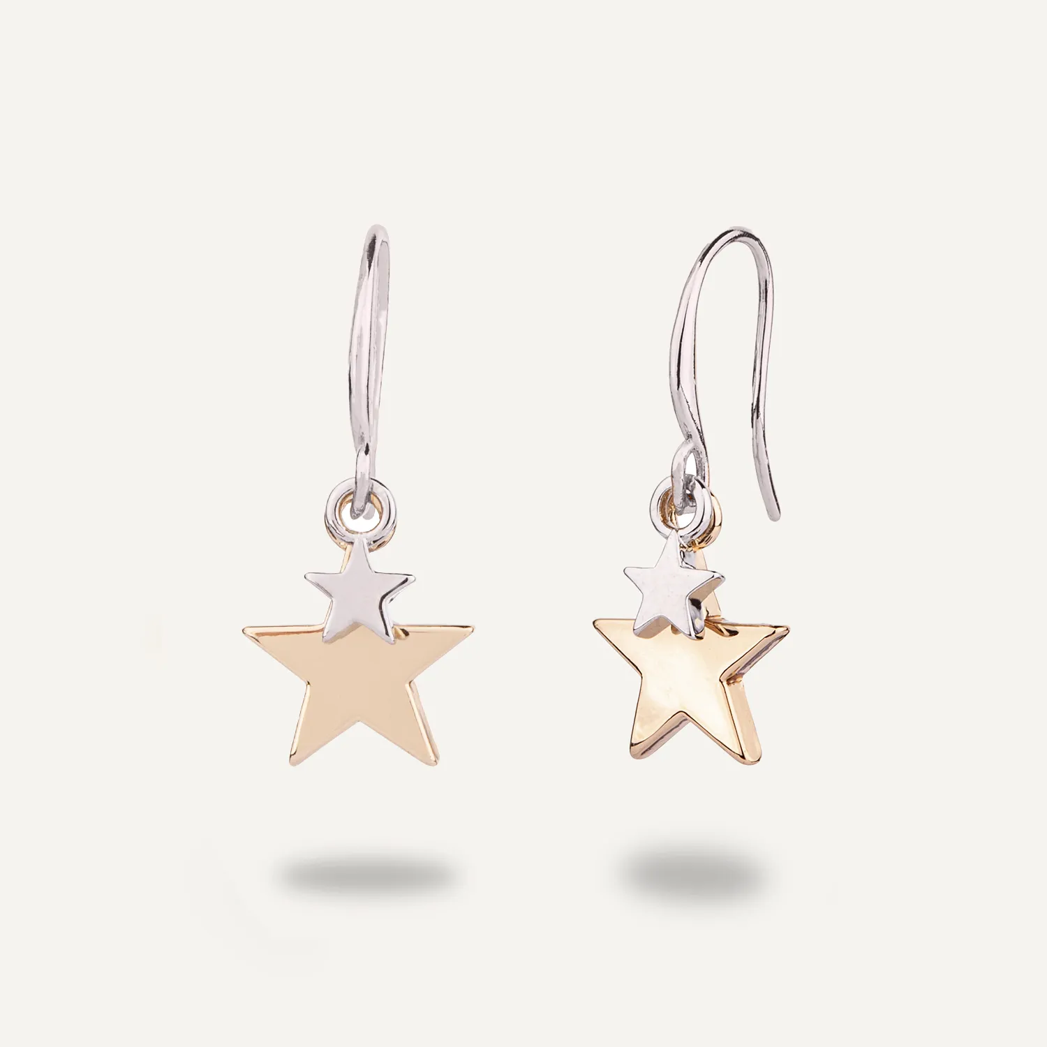 Keira Mixed Star Duo Earrings In Silver & Gold-Tone