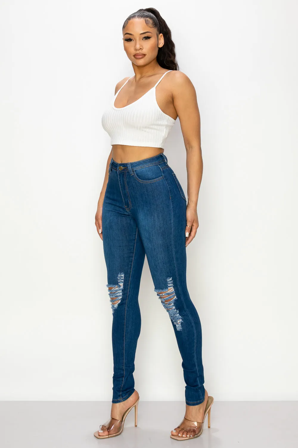 LO-203 RIPPED SKINNY DENIM