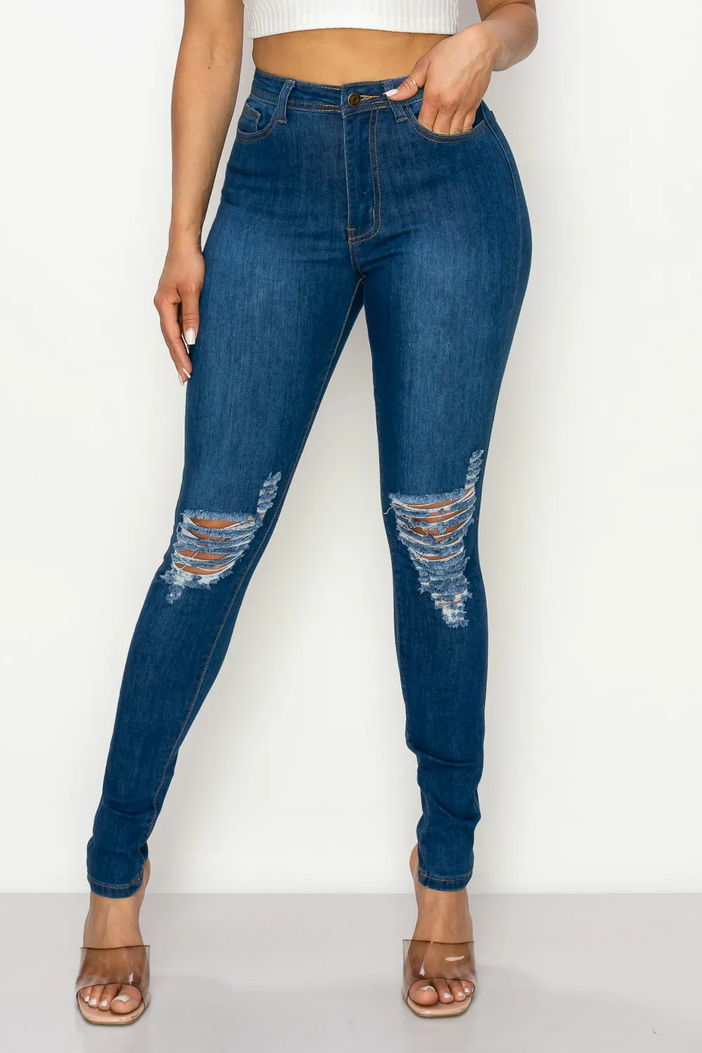 LO-203 RIPPED SKINNY DENIM