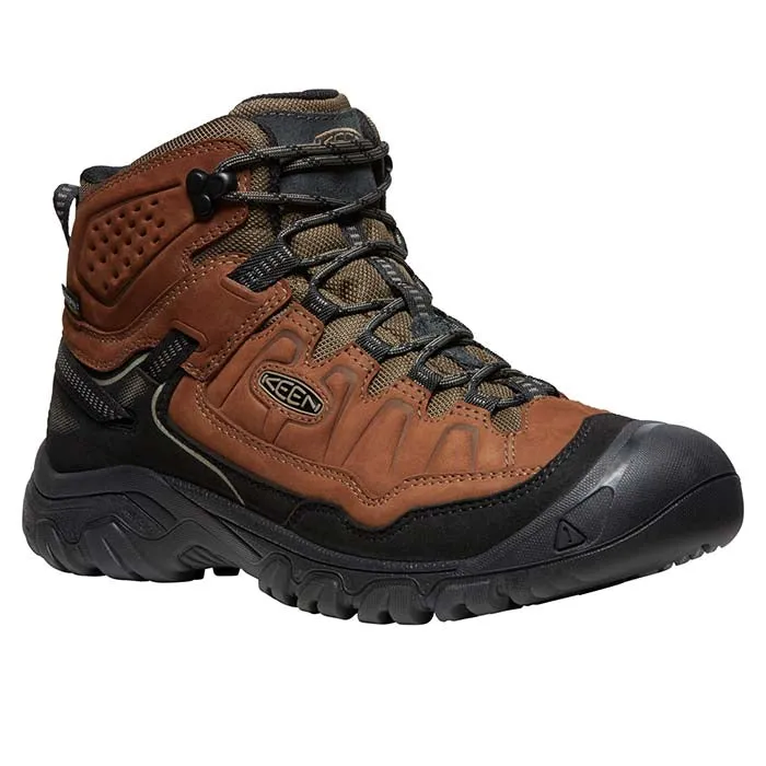 Mens Keen Targhee IV Mid WP Wide in Bison/Black