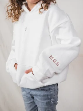 Mimi Children's Unisex Personalised White Star Hoodie